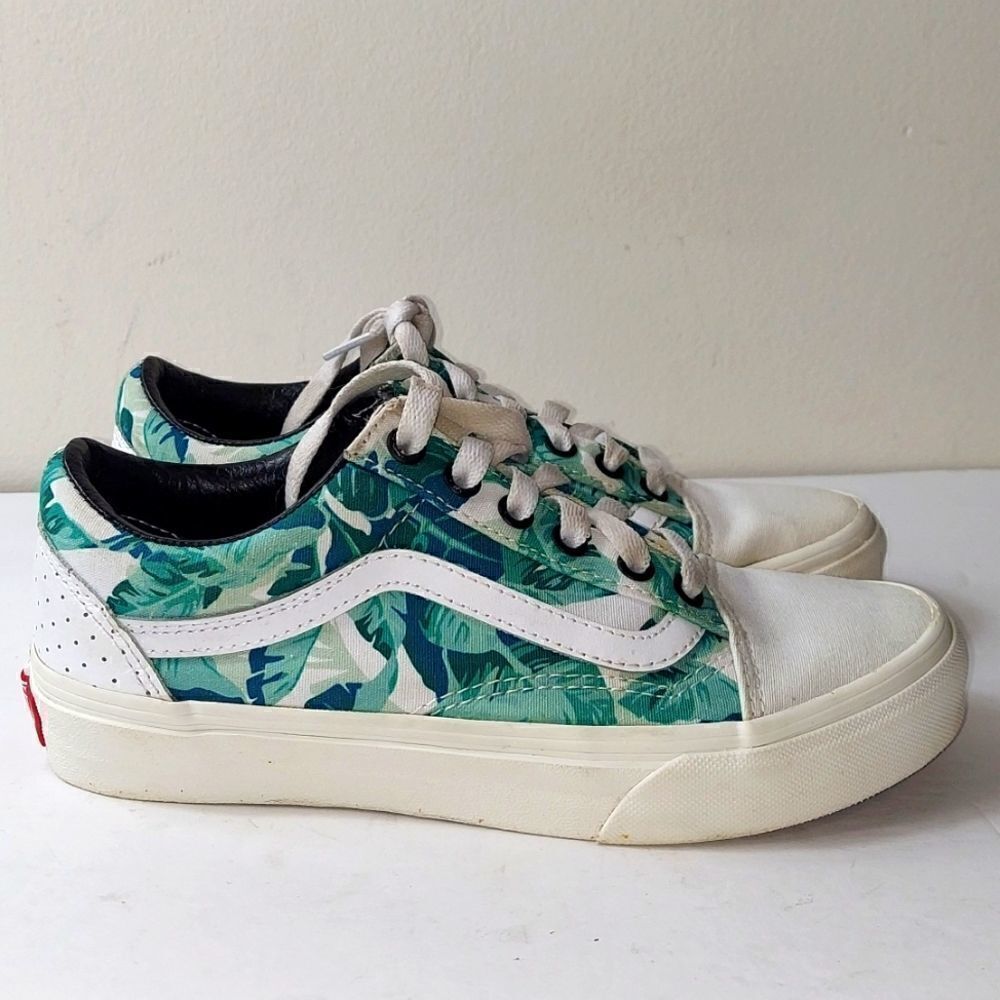 Vans Custom Palm Leaves Low Top Sneakers Sz 4.5